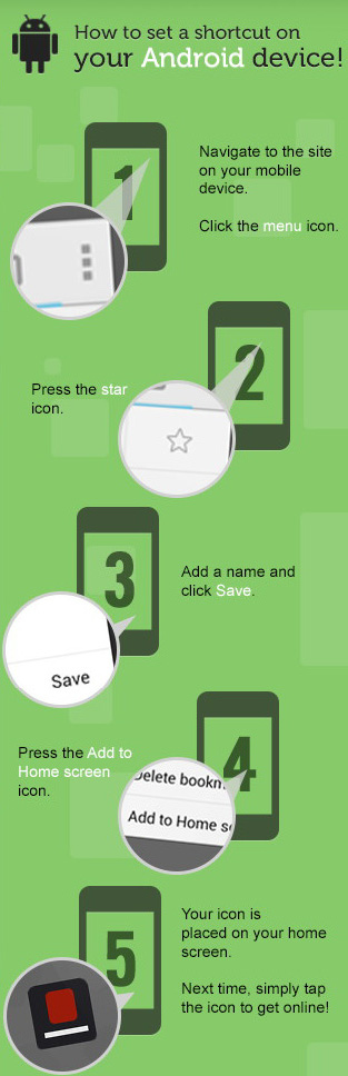Set a shortcut on your Android device
